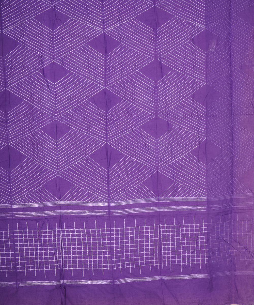 Purple handcrafted cotton shibori dupatta