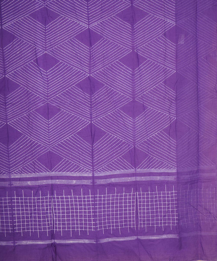 Purple handcrafted cotton shibori dupatta