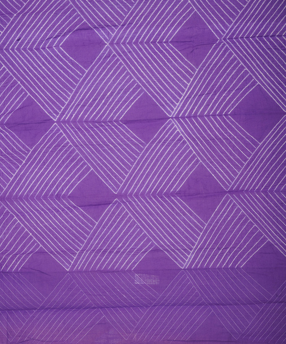 Purple handcrafted cotton shibori dupatta