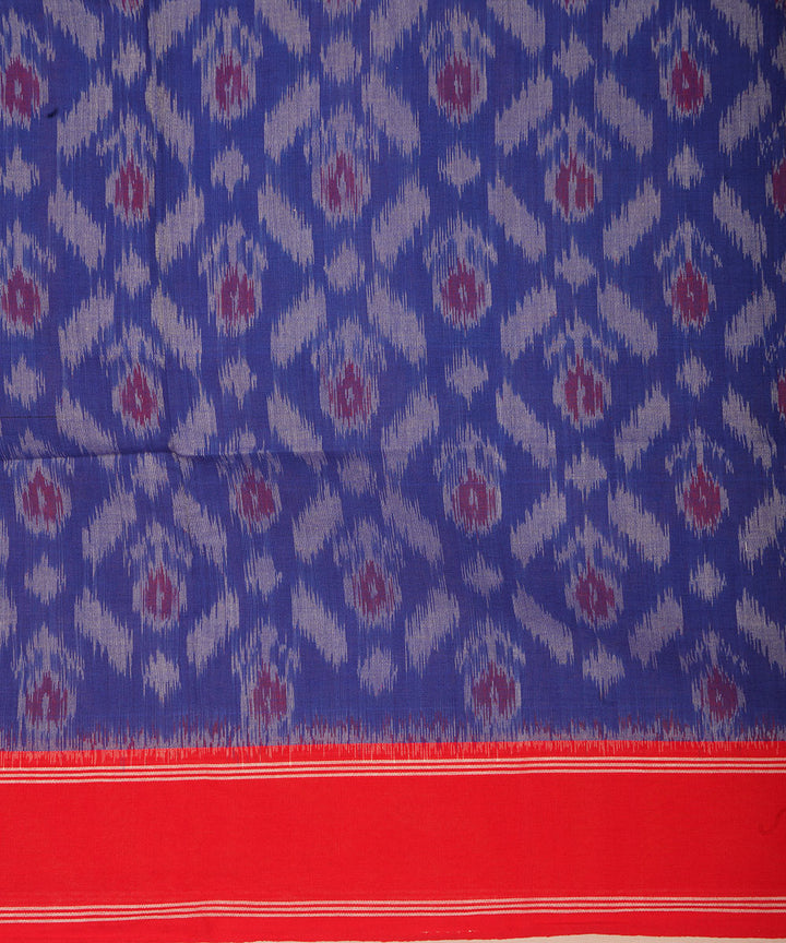 Navy blue red cotton handloom pochampally ikat dupatta