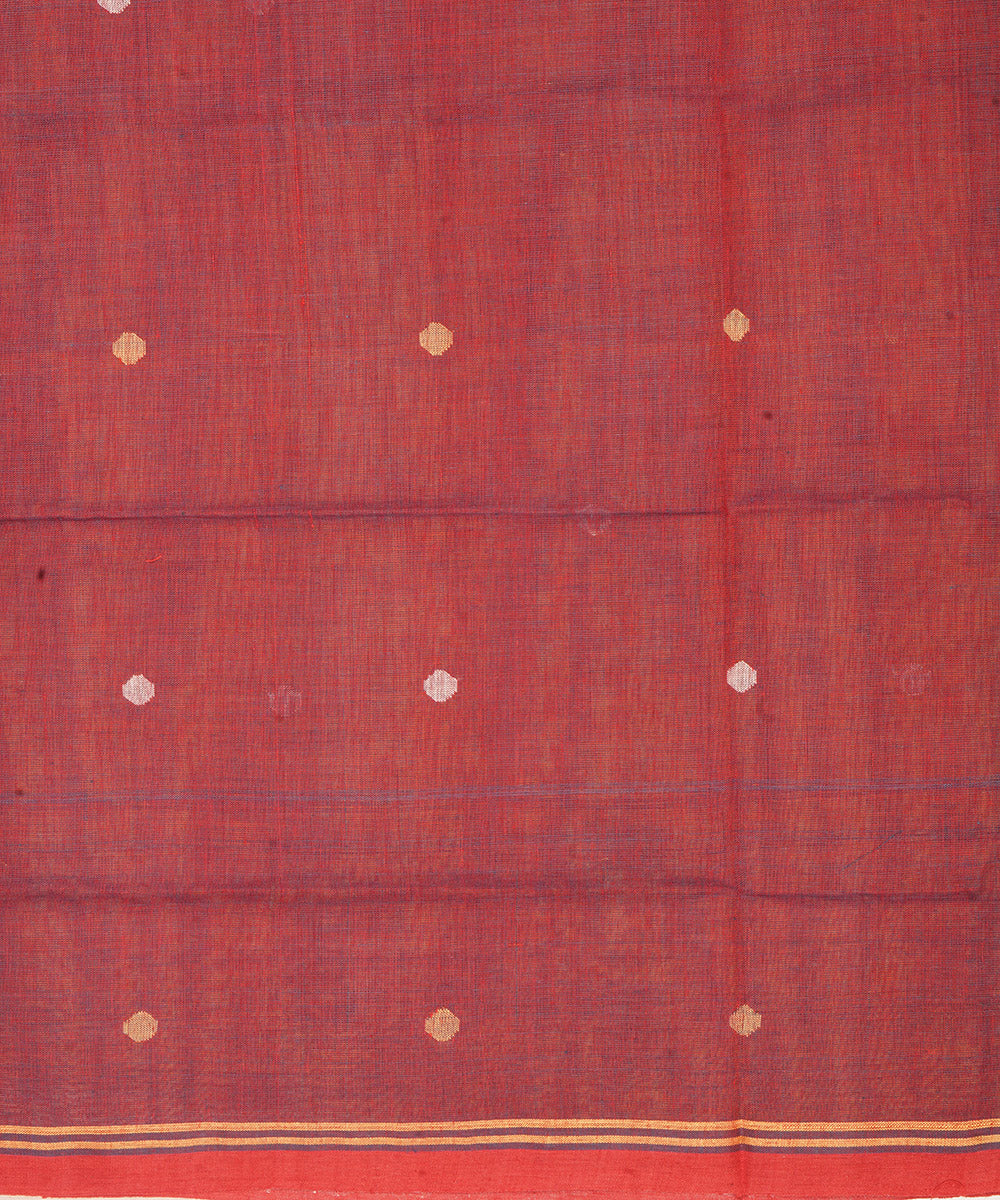 Brown natural dye handwoven srikakulam jamdani cotton dupatta