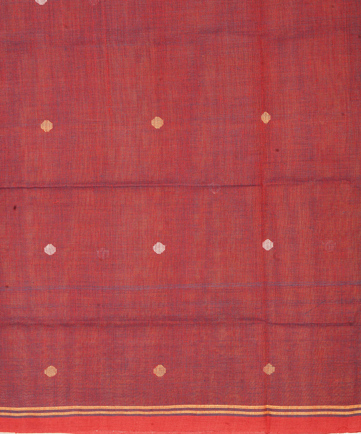 Brown natural dye handwoven srikakulam jamdani cotton dupatta