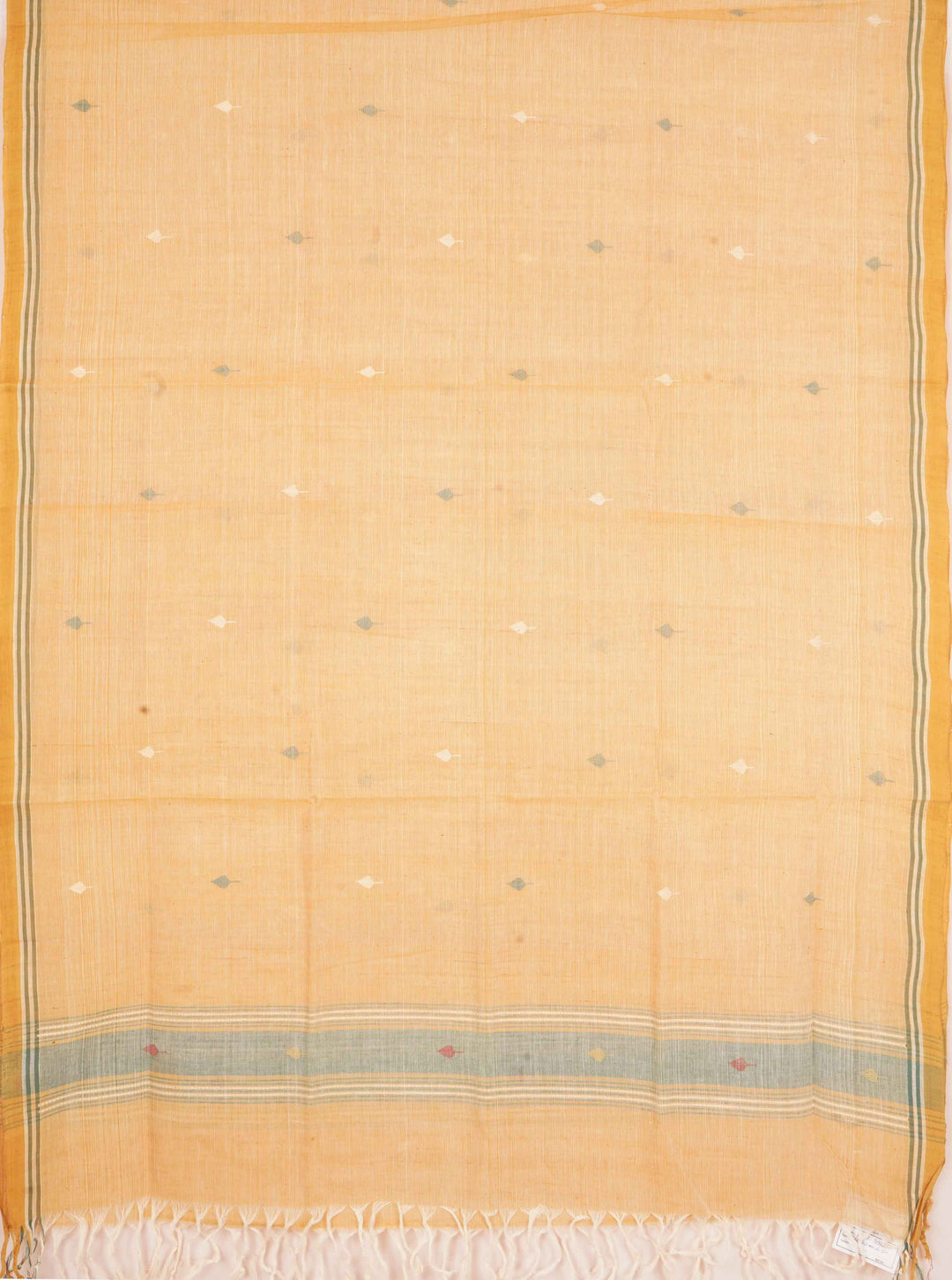Offwhite natural dye cotton handwoven srikakulam jamdani dupatta