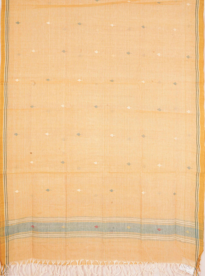 Offwhite natural dye cotton handwoven srikakulam jamdani dupatta