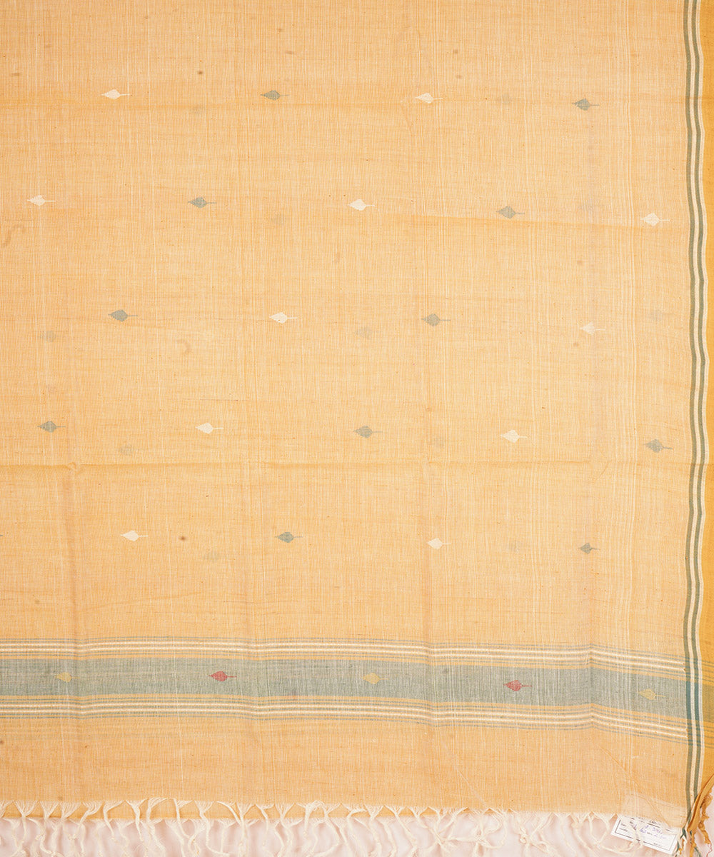 Offwhite natural dye cotton handwoven srikakulam jamdani dupatta