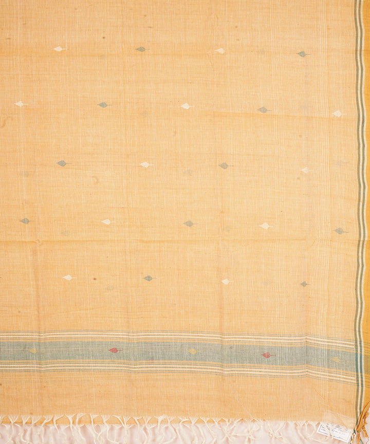 Offwhite natural dye cotton handwoven srikakulam jamdani dupatta