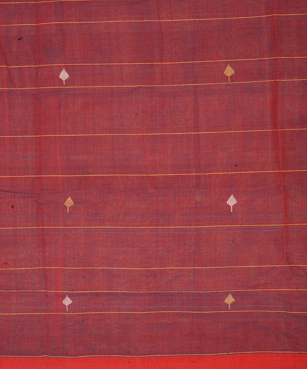 Maroon natural dyed cotton handwoven srikakulam jamdani dupatta