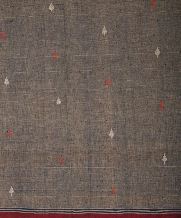 Grey natural dye cotton handwoven srikakulam jamdani dupatta