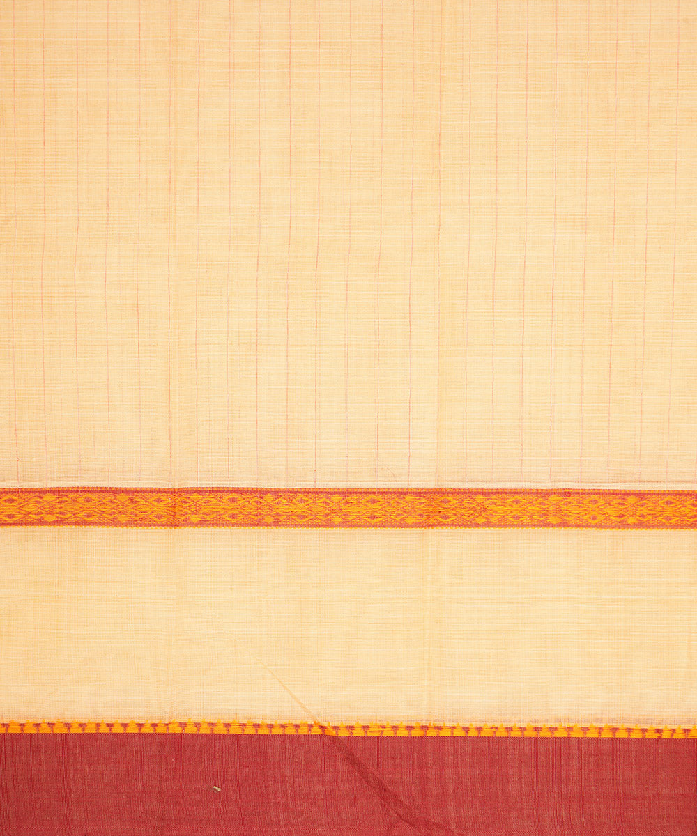 Cream cotton narayanapet handwoven saree