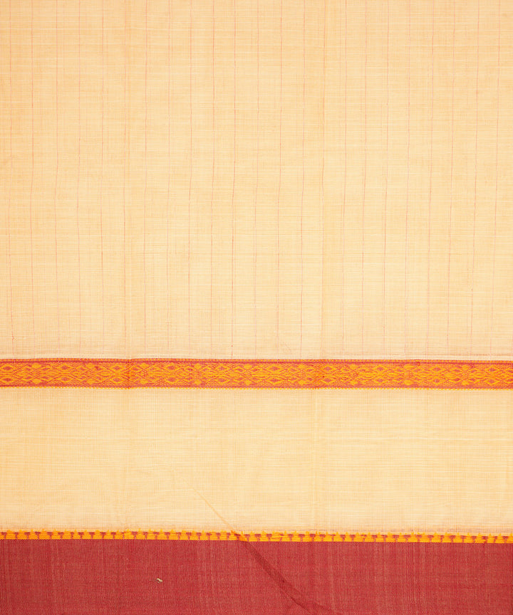 Cream cotton narayanapet handwoven saree