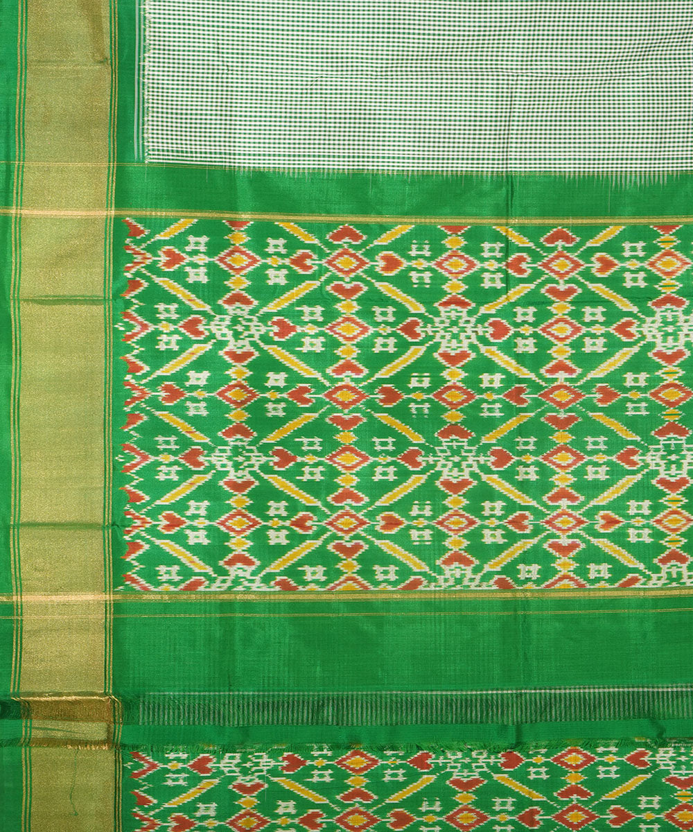 Light green silk handwoven pochampally saree