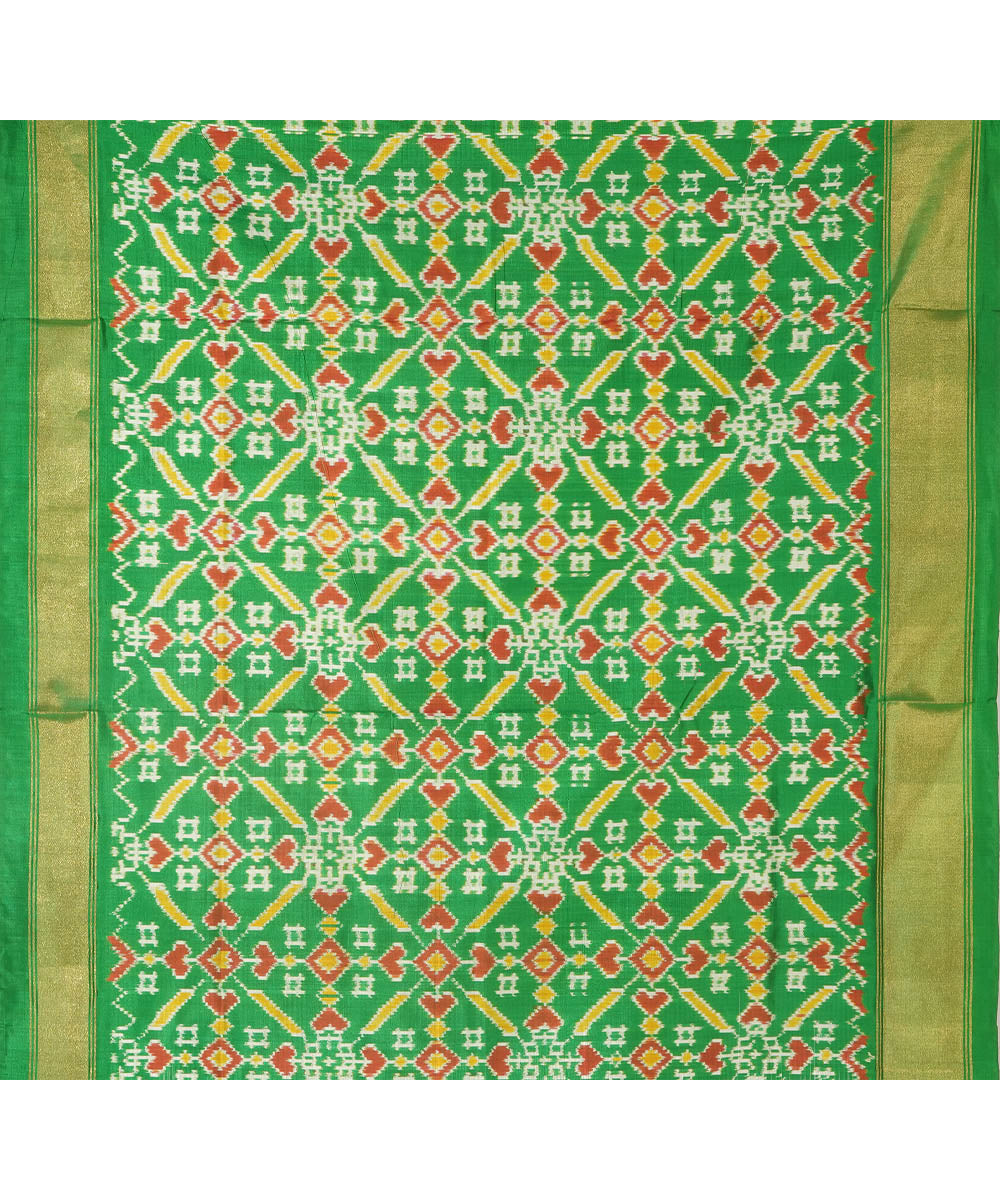 Light green silk handwoven pochampally saree