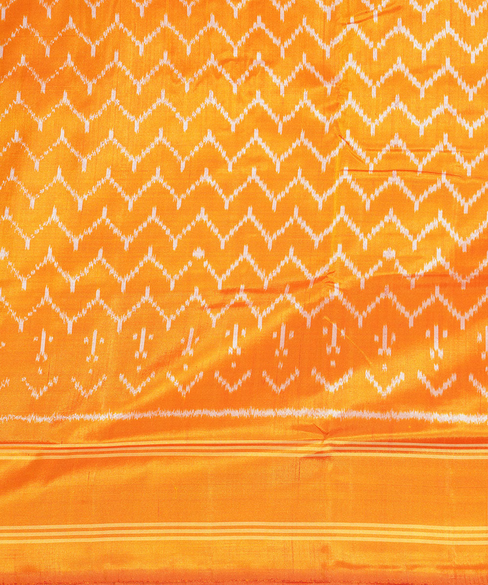 Mustard silk handwoven pochampally saree