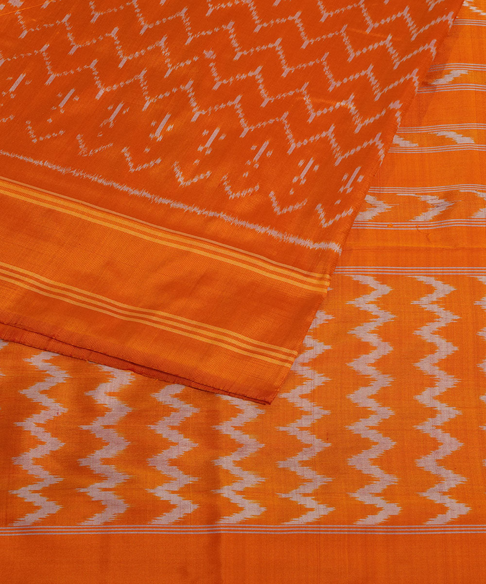 Mustard silk handwoven pochampally saree