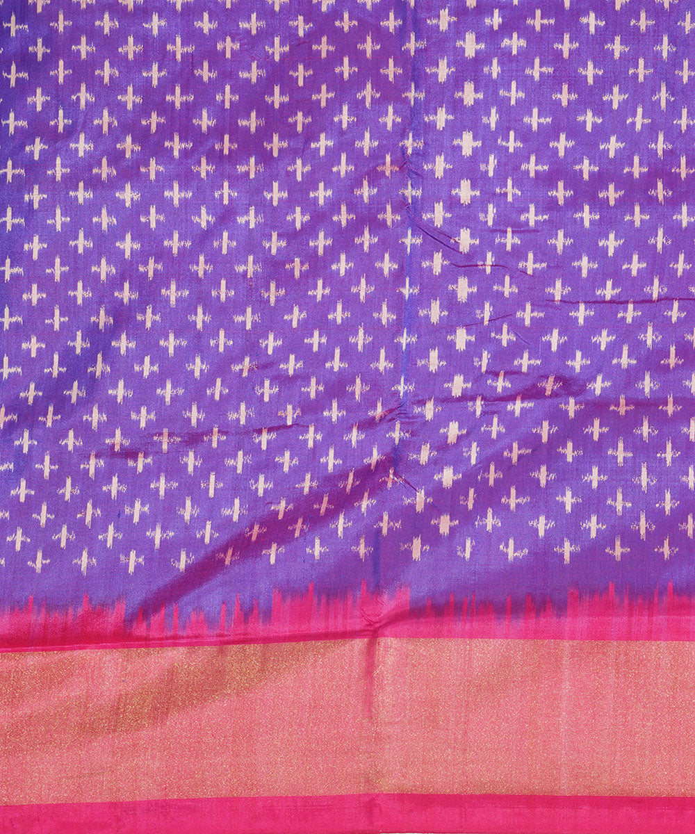 Navy blue pink silk handwoven pochampally silk saree