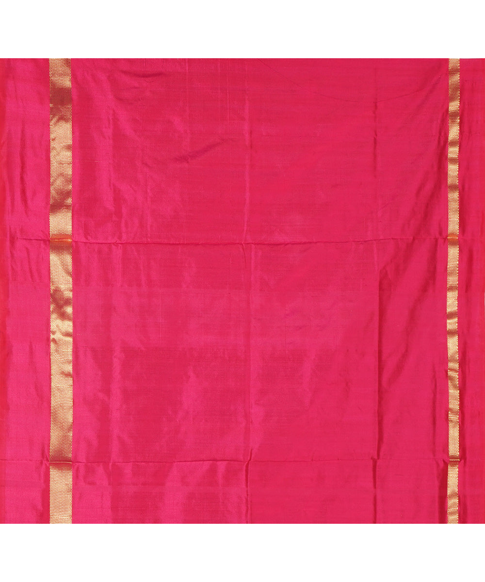 Navy blue pink silk handwoven pochampally saree