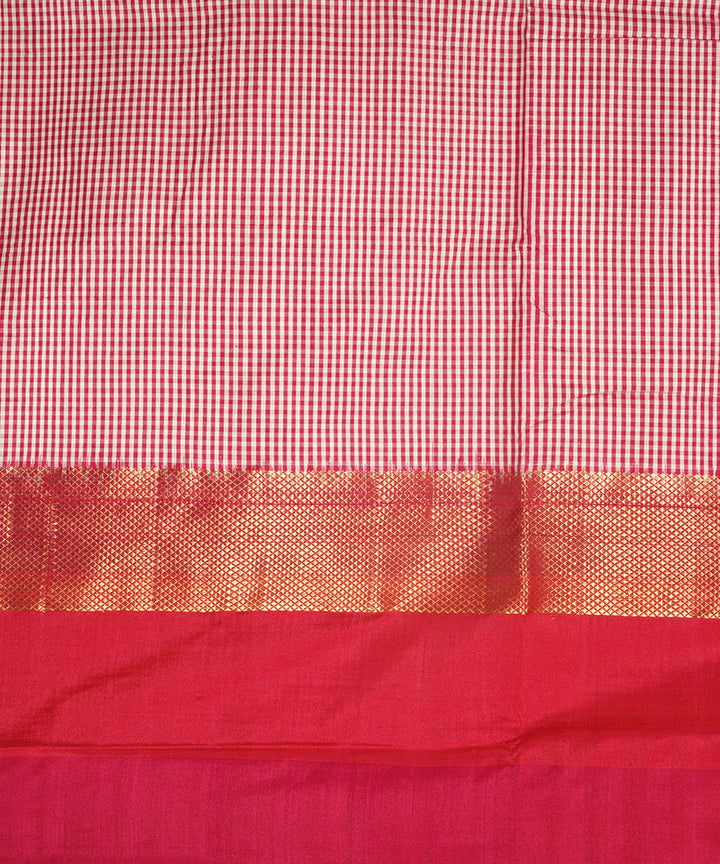 Pink silk handwoven wide border pochampally saree