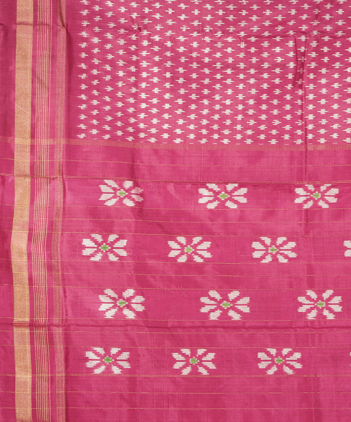 Pink silk handloom pochampally ikat saree