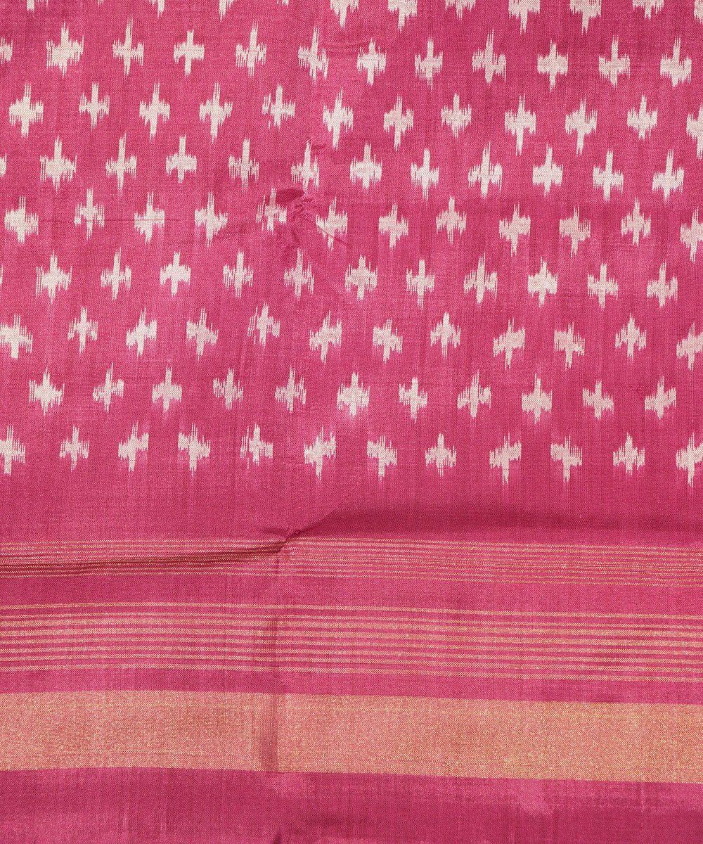 Pink silk handloom pochampally ikat saree