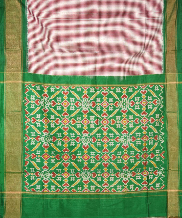 Pink green silk handwoven pochampally ikat saree