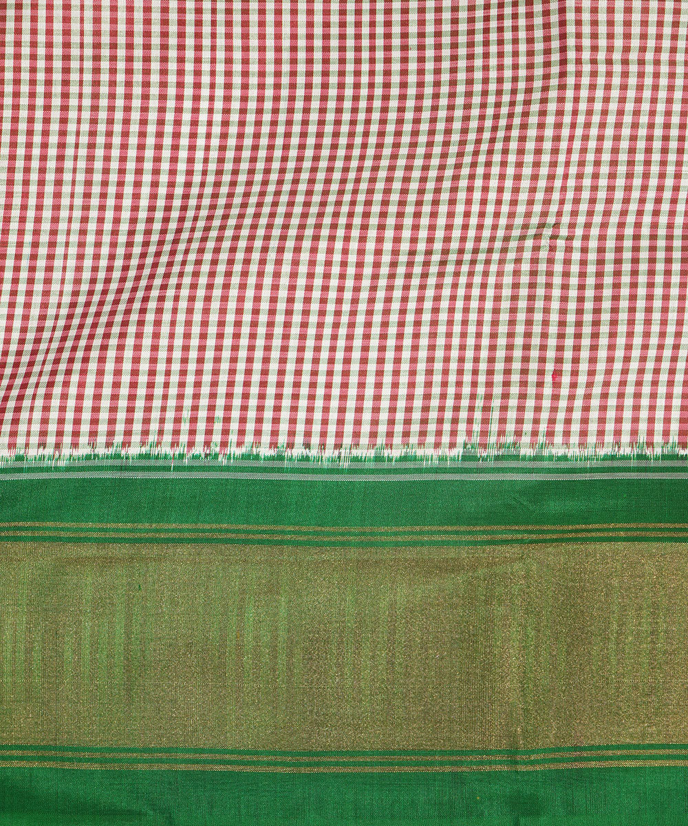 Pink green silk handwoven pochampally ikat saree