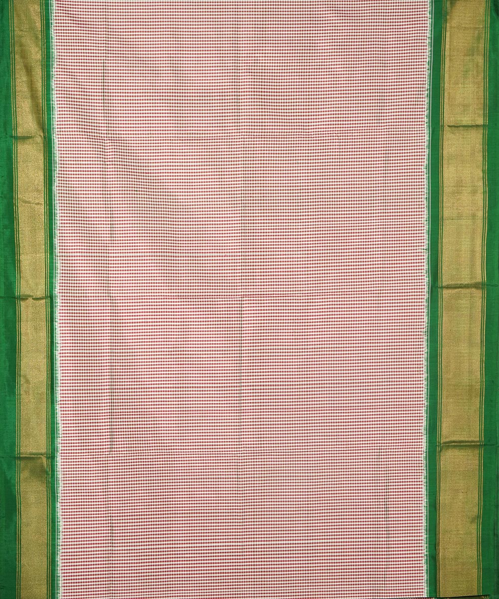 Pink green silk handwoven pochampally ikat saree