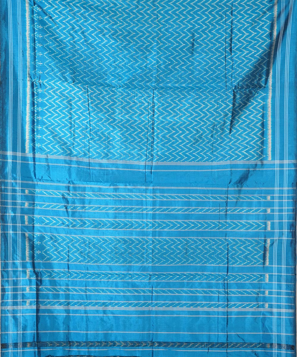 Sky blue silk handwoven pochampally ikat saree