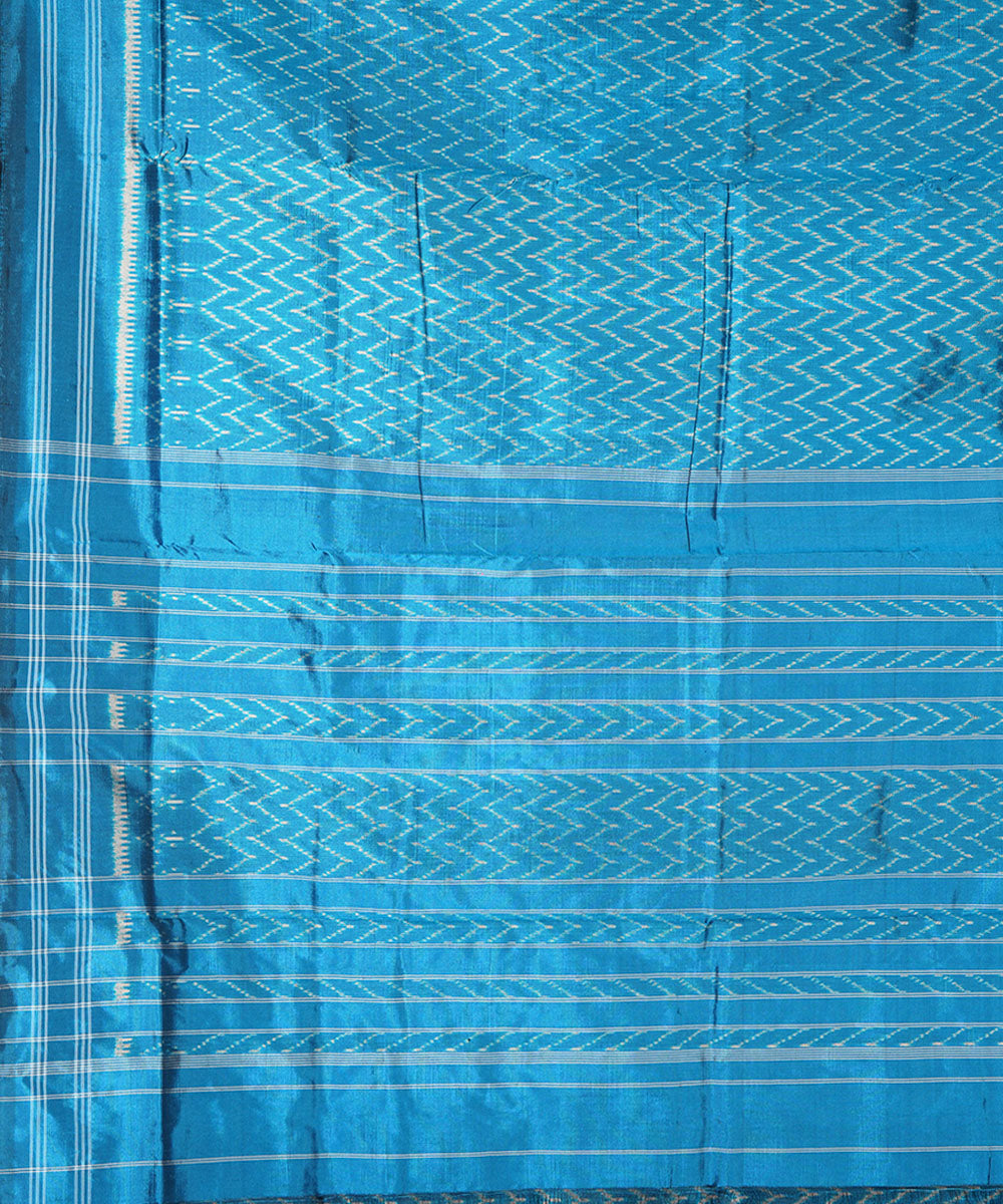 Sky blue silk handwoven pochampally ikat saree