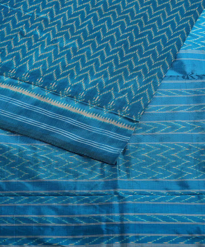 Sky blue silk handwoven pochampally ikat saree