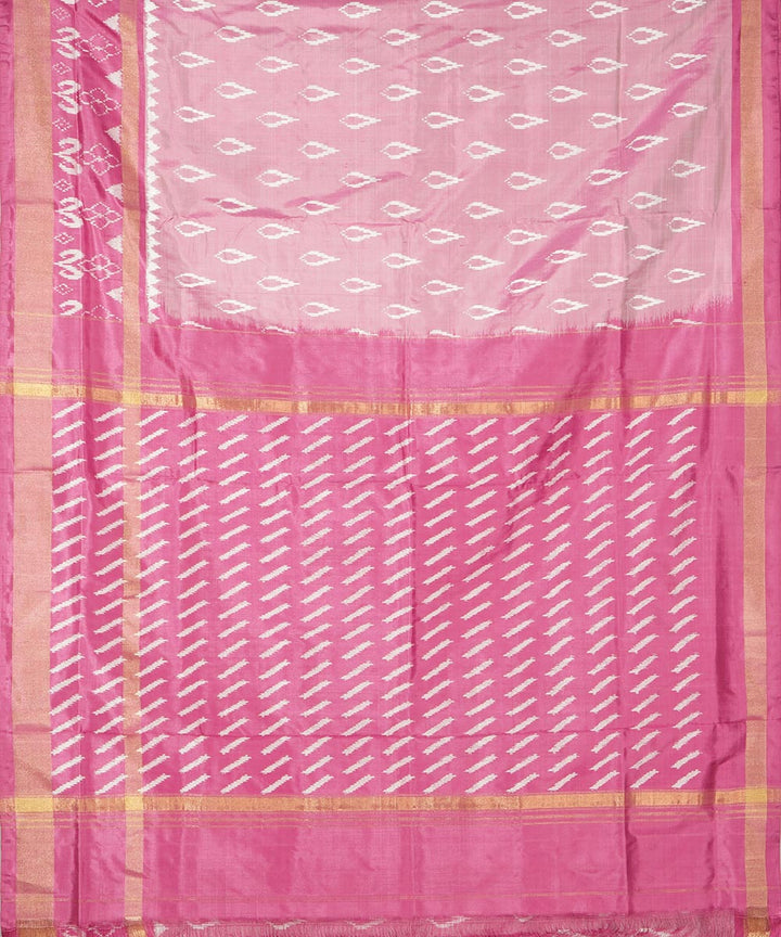 Peach silk handwoven pochampally saree