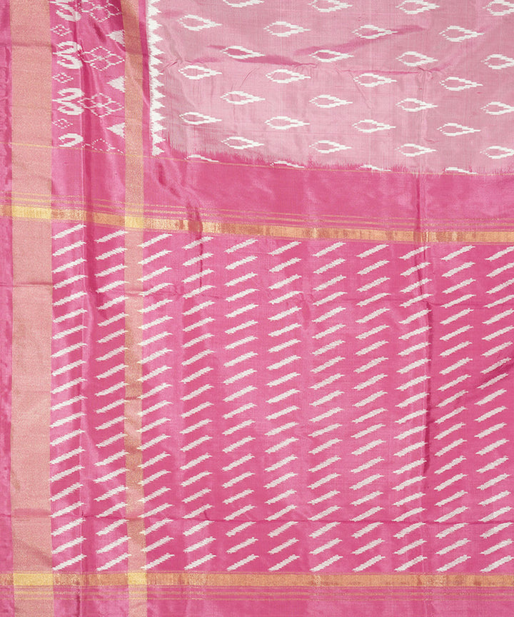 Peach silk handwoven pochampally saree