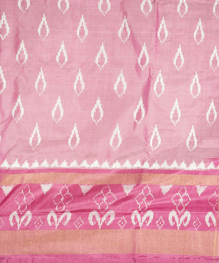 Peach silk handwoven pochampally saree