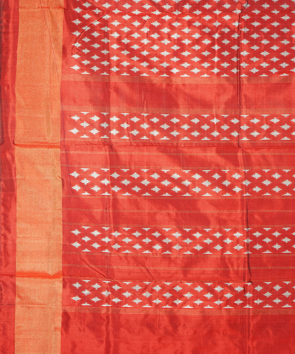 Red silk handwoven pochampally ikat saree