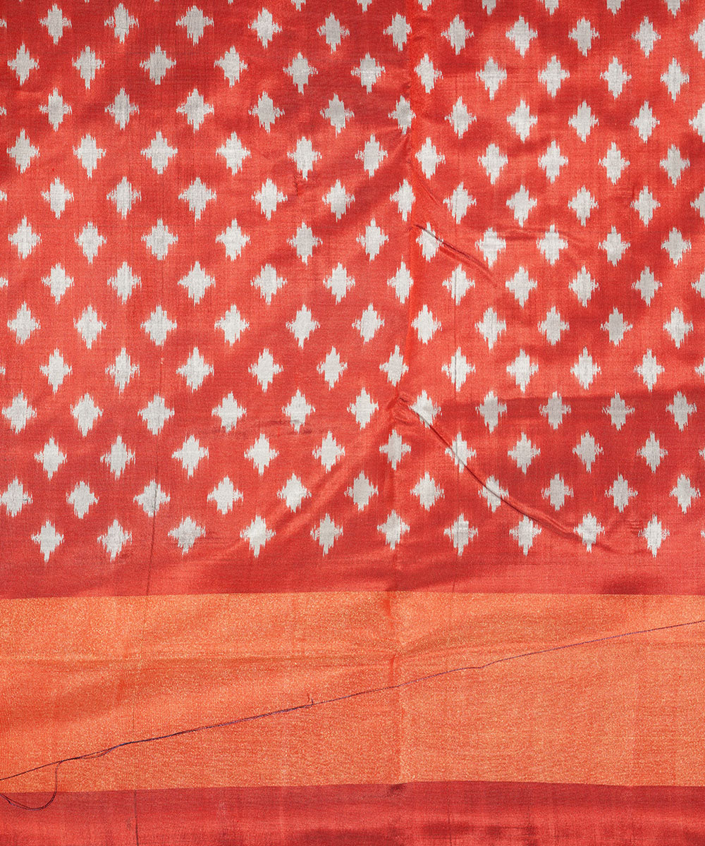 Red silk handwoven pochampally ikat saree