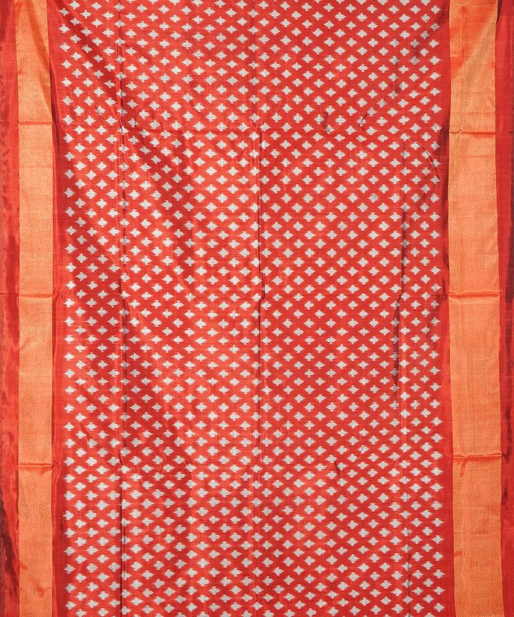 Red silk handwoven pochampally ikat saree