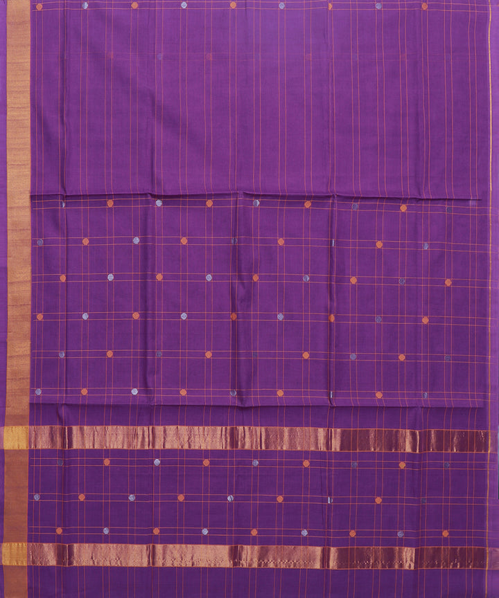 Purple buti cotton handwoven venkatagiri saree