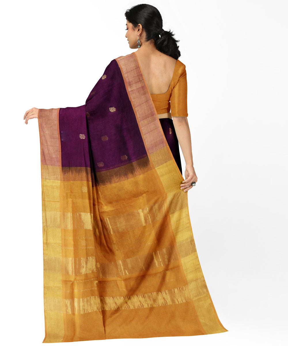 Brown brown sico handwoven venkatagiri saree