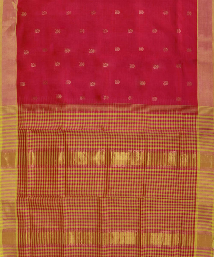 Red cotton silk handwoven venkatagiri saree