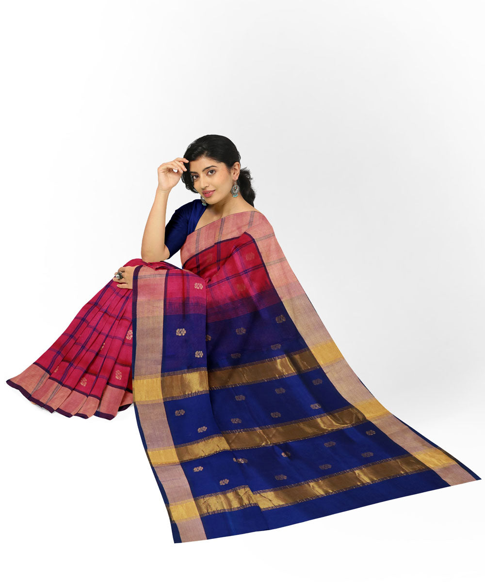 Red blue sico handloom venkatagiri saree