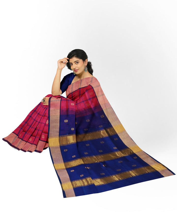 Red blue sico handloom venkatagiri saree
