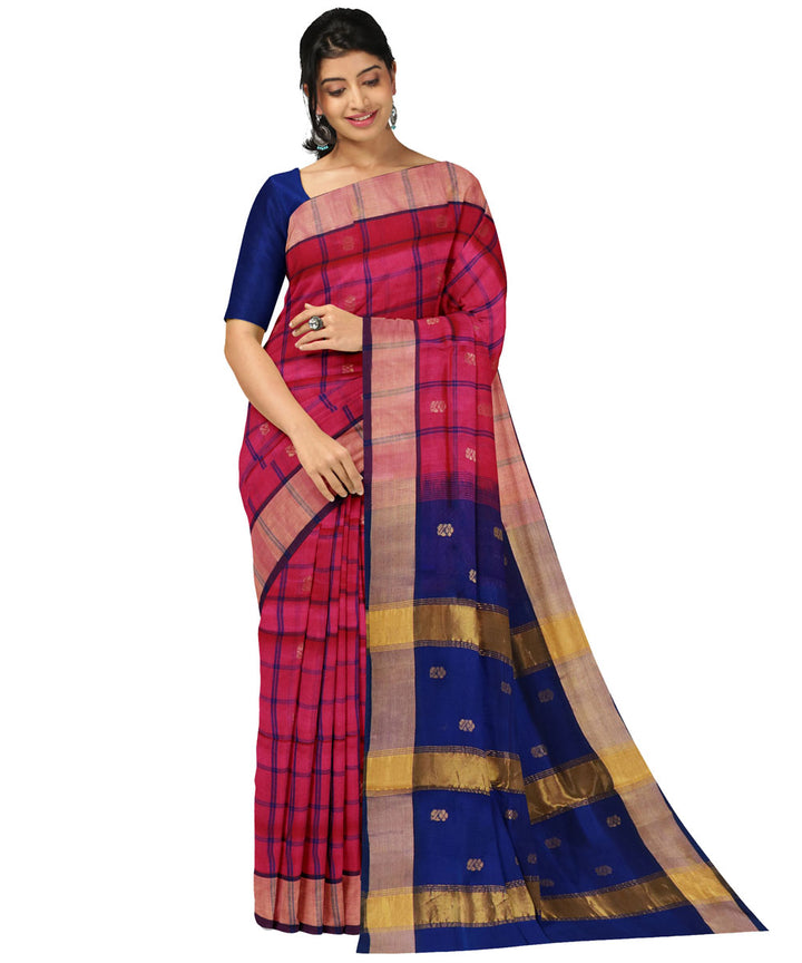 Red blue sico handloom venkatagiri saree