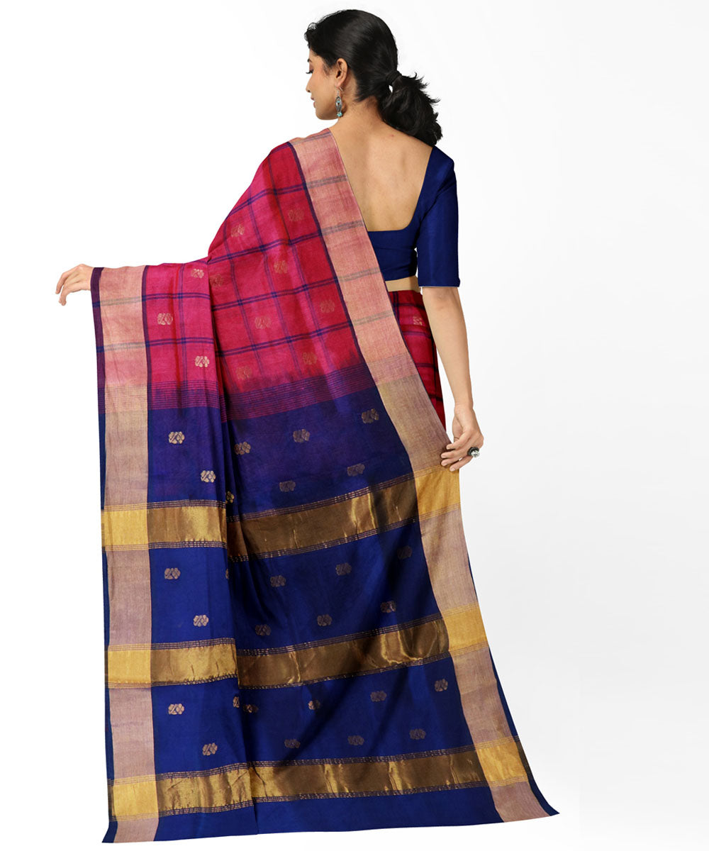 Red blue sico handloom venkatagiri saree