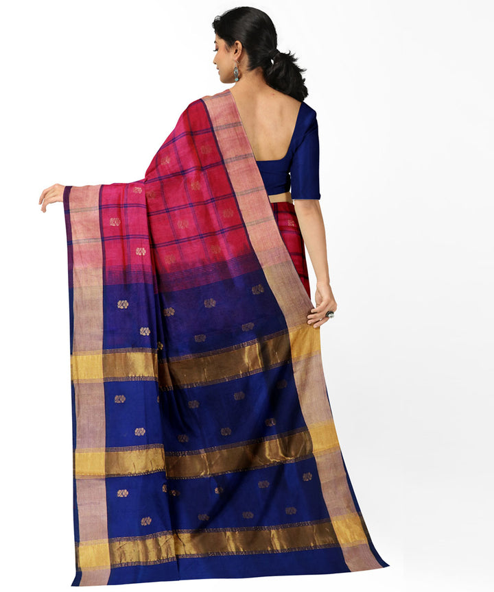 Red blue sico handloom venkatagiri saree