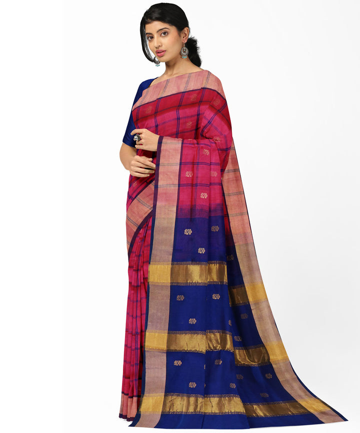 Red blue sico handloom venkatagiri saree