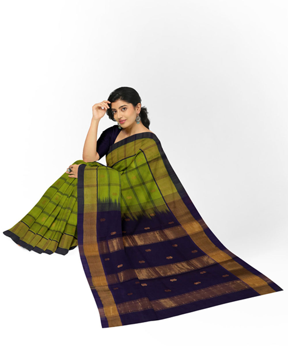 Green blue sico handwoven venkatagiri saree