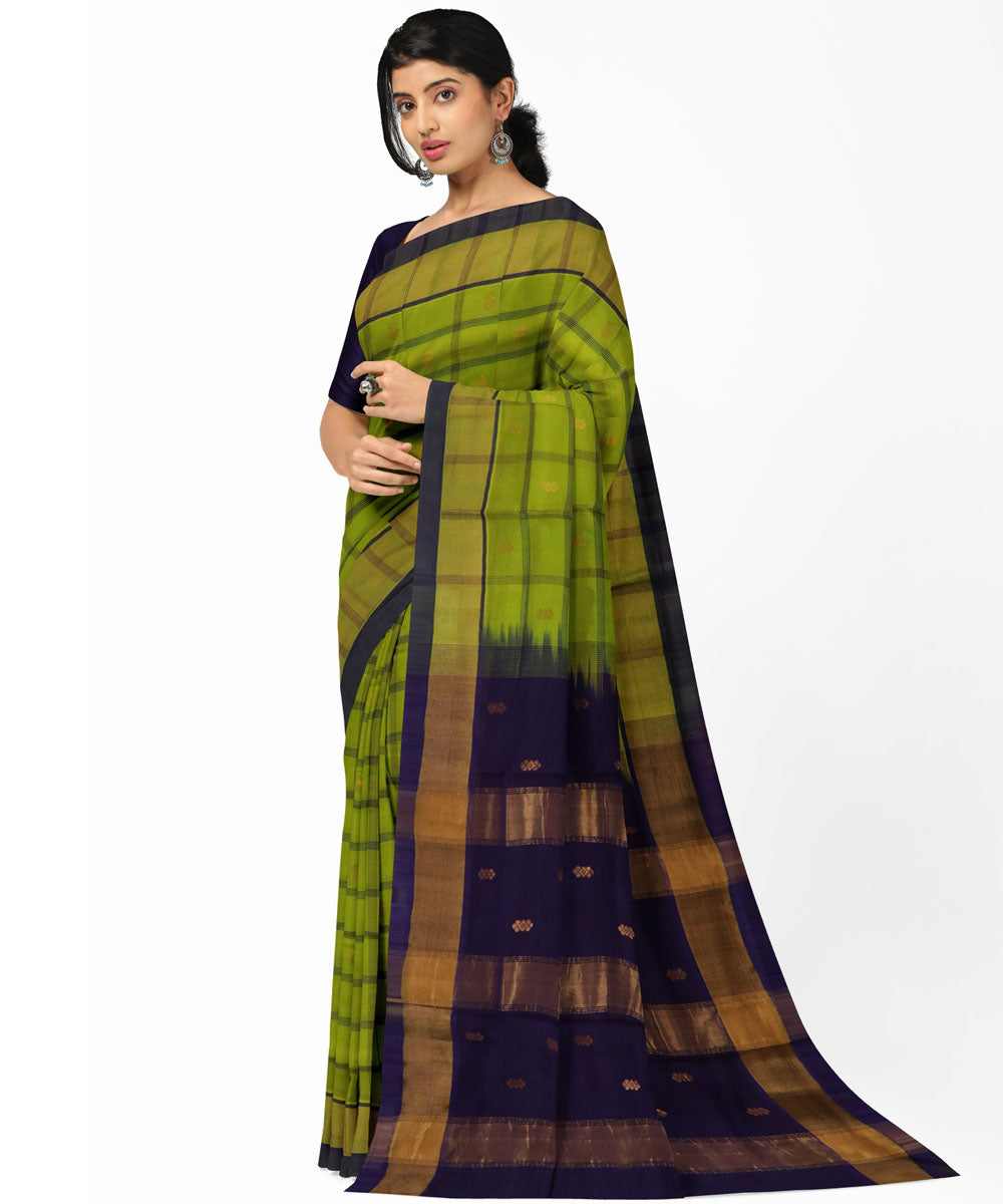 Green blue sico handwoven venkatagiri saree