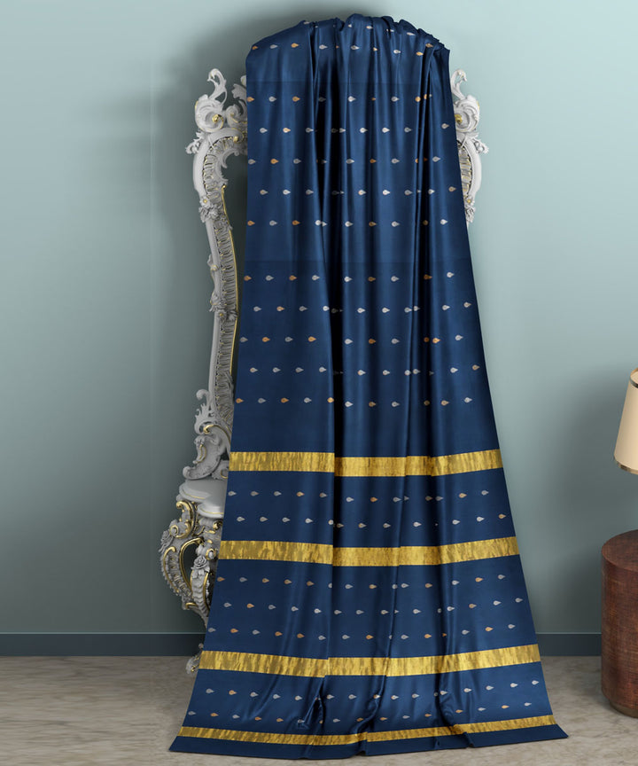 Blue golden sico handwoven venkatagiri saree