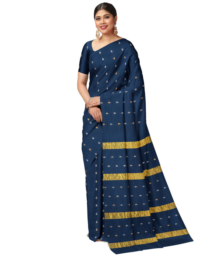Blue golden sico handwoven venkatagiri saree