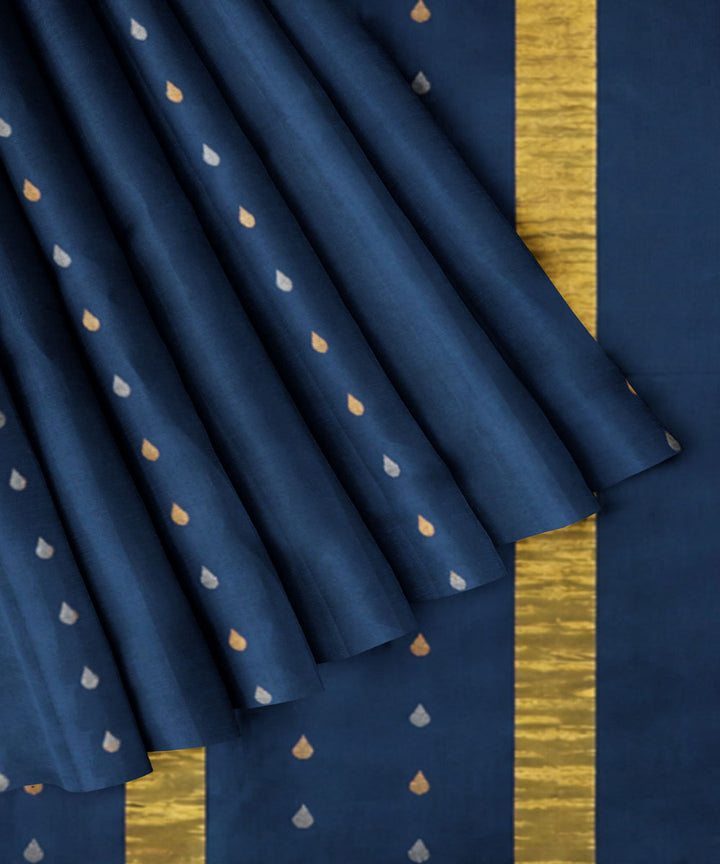 Blue golden sico handwoven venkatagiri saree
