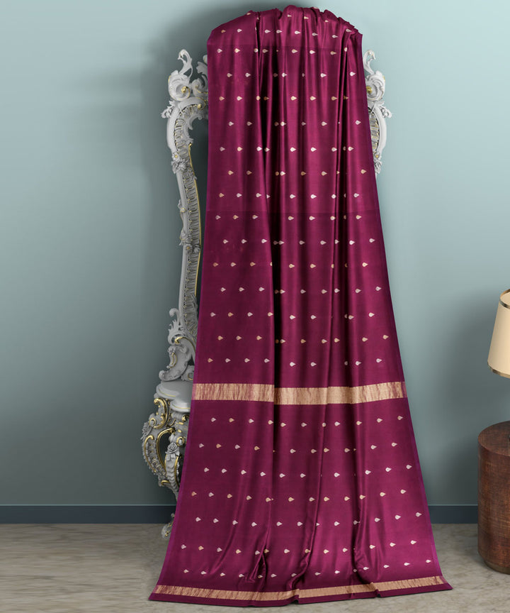 Brown golden sico handwoven venkatagiri saree